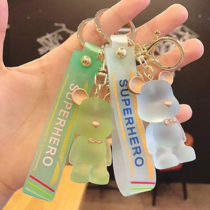 Wholesale Cartoon Crystal Bear Bear Keychain Couple Car Key Chain Bag Pendant