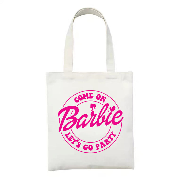 Wholesale Pink Girl Printed Canvas Bag JDC-SD-PFT003