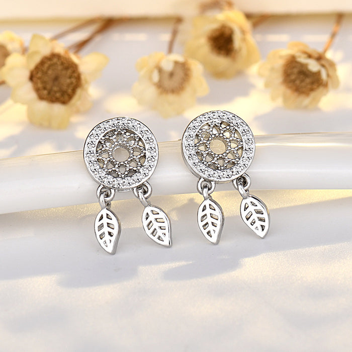 Wholesale Dream Catcher Tassel Earrings Copper Zircon Fashion Accessory