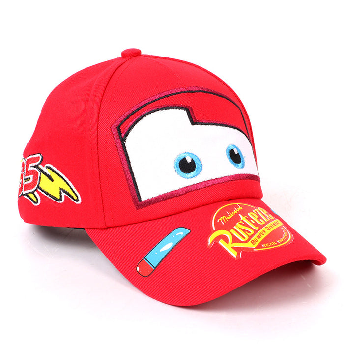Wholesale Trendy Car Print Boys Baseball Cap Sun Hat Red Cloth Wide Brim Sunscreen Kids Fashion Accessory For Resale
