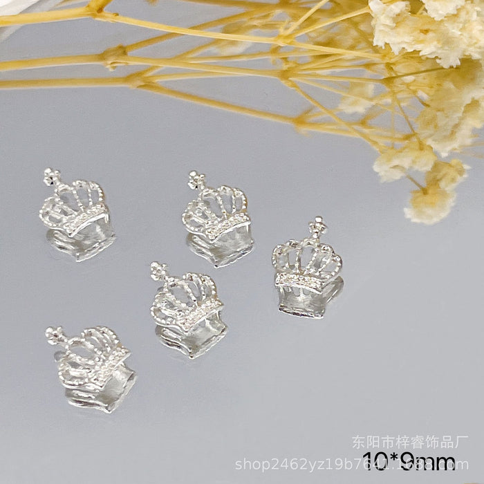 Wholesale Crown nail accessories, simple and three-dimensional metal nail accessories, alloy nail stickers