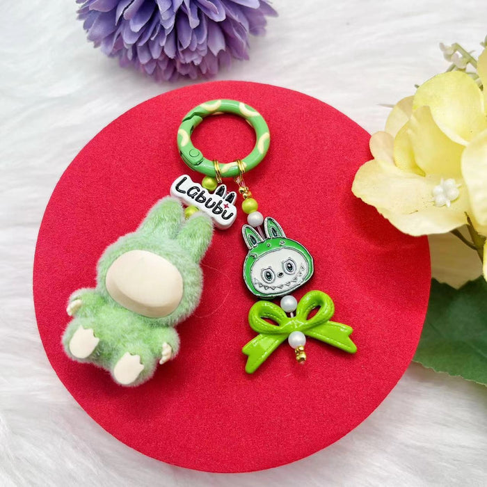 Wholesale Flocking mini keychain baby-free vinyl cute grain mobile phone pendant trendy accessories