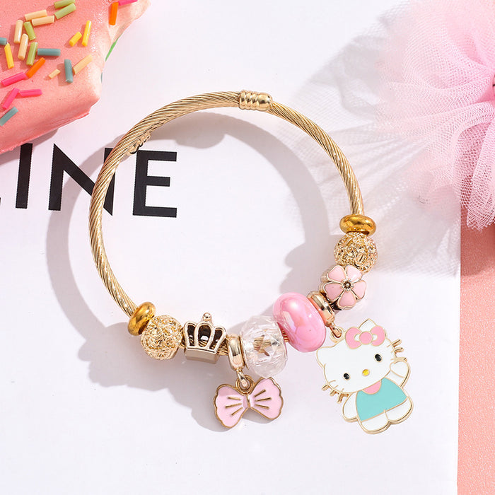 Wholesale Stainless Steel Cartoon Beaded Bracelet Stylish Jewelry Accessory MOQ≥2