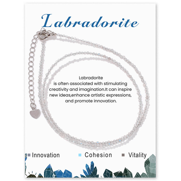 Wholesale Delicate beaded stone pendant necklace for brides collarbone length