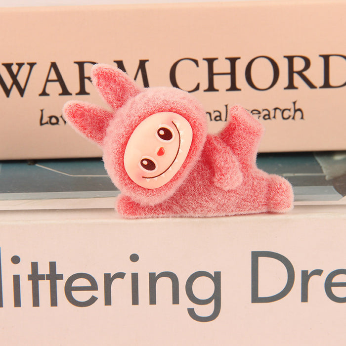 Wholesale flocked cute cartoon 3D doll keychain