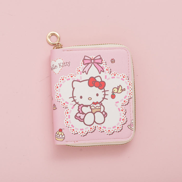 Wholesale Girl Short Cute Printed Student Cartoon  Wallet Coin Purse Id Bag Card Holder