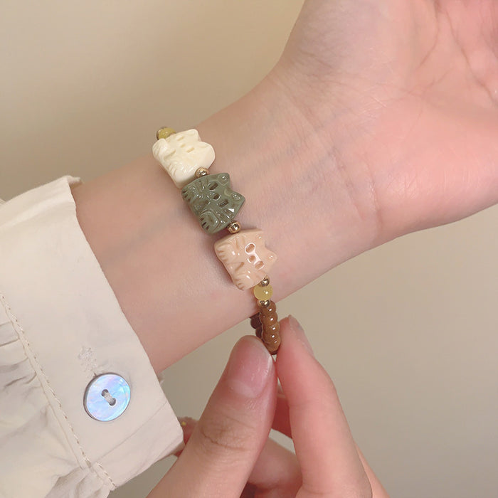 Wholesale Cat bead bracelet with niche temperament, handmade accessory