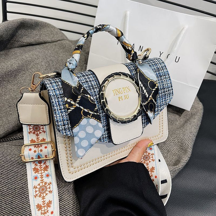 Wholesale Retro texture new fashionable hand-held shoulder bag, broadband crossbody western-style small square bag