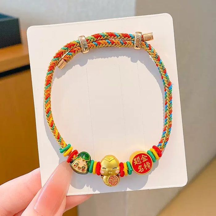 Wholesale colorful rope children hand woven red rope five color bracelet