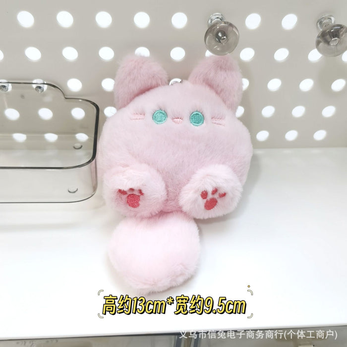 Wholesale Cartoon Squeaky Doll Pendant Cute Three-Flower Cat Doll Plush Brooch Bag Hanging Ornaments Accessories