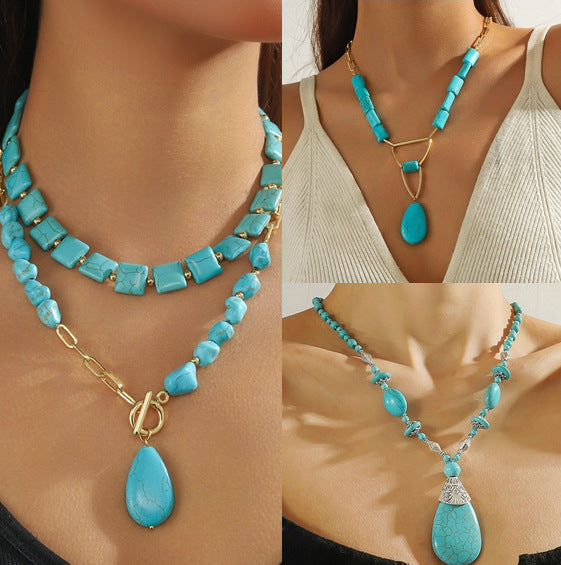 Wholesale Turquoise Bohemian Ethnic Style Necklace