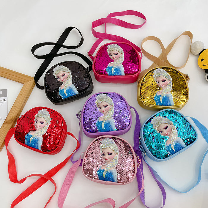 Wholesale Children's Crossbody Bag Kindergarten Girl Princess Bag Elsa Sequin Personalized Matching Bag JDC-SD-TMS005