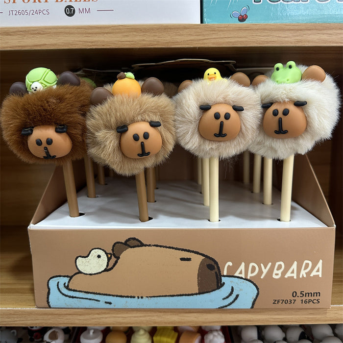 Wholesale Cute animal elephant pom-pom ballpoint pen