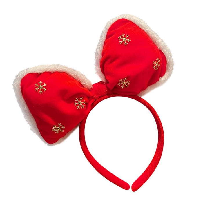 Wholesale Christmas Headband Christmas Antlers Hair Stamp Headwear Holiday Decorative Gift Big Bow Headband Hair Accessories Headwear