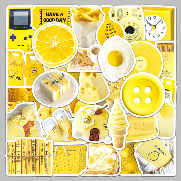 Wholesale 50pcs yellow style simple stickers