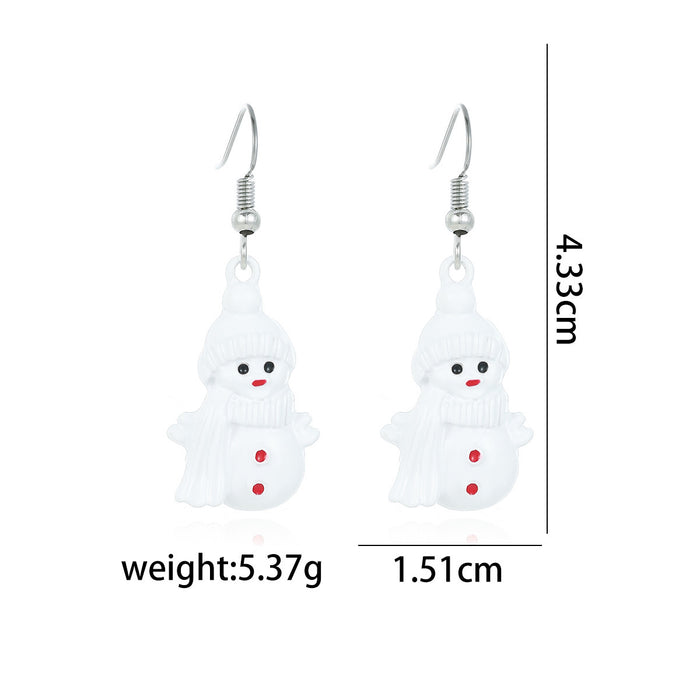 Wholesale Alloy bell snowman elk gingerbread man earrings Christmas earrings