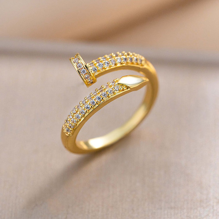 Wholesale Vintage Gold Plated Geometric Hollow Out Ring Adjustable Jewelry Accessory MOQ≥2