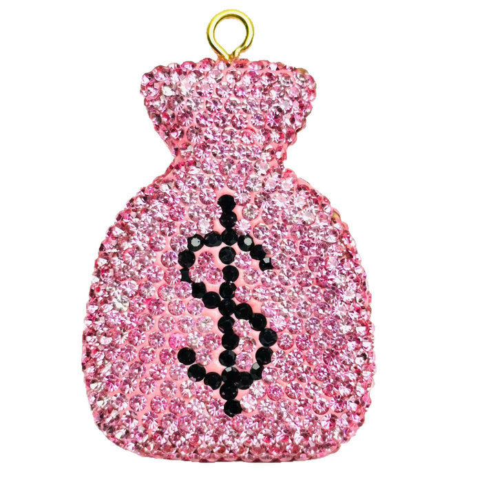 Wholesale New Diamond Inlaid Money Bag Keychain Accessories Car Pendant Diamond Inlaid Apple shaped Jewelry Accessories DIY Jewelry