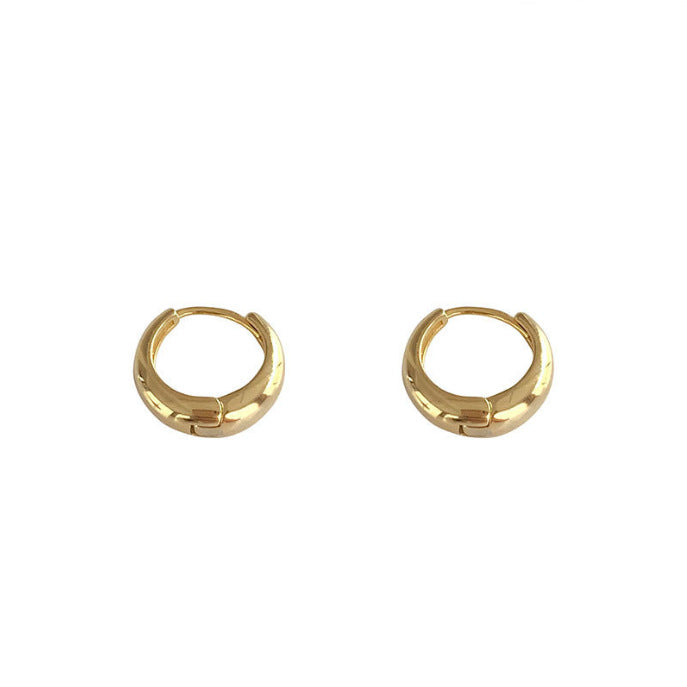 Wholesale Gold and Silver Buckle Female Niche Design Cold Style Ear Buckle Fashionable Simple Earrings