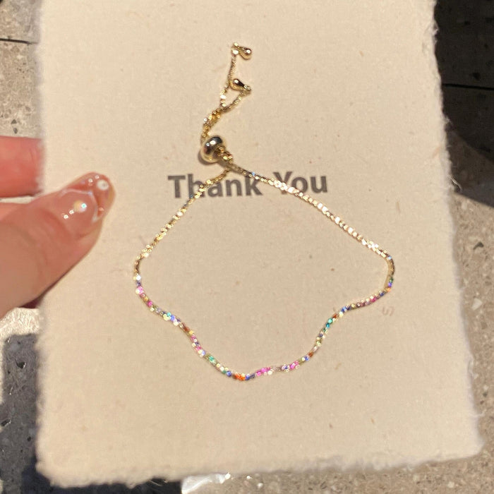 Wholesale Ultra fine zircon inlaid bracelet, women's pull-out, light luxury, high-end feel, delicate and niche accessories