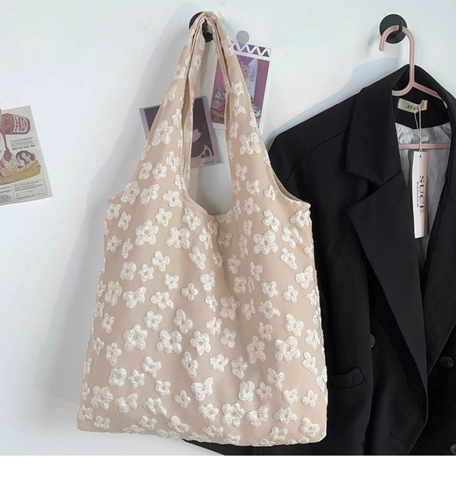 Wholesale Lazy style canvas bag, butterfly shoulder tote bag, large capacity handheld tote bag