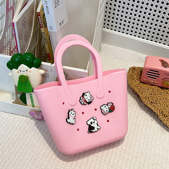 Wholesale Raceway Children's Bag Cute Cartoon Kindergarten Hollow Silicone Bag Vegetable Basket Portable Coin Purse