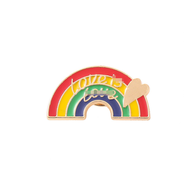 Wholesale Rainbow Heart Letter Brooch