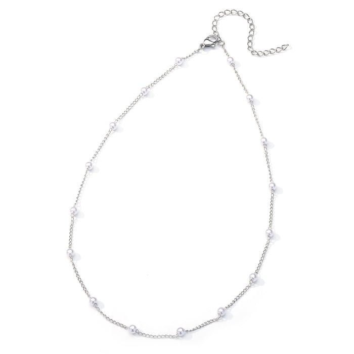 Wholesale Stainless Steel 18K Gold Beaded Round Snake Chain  Necklace