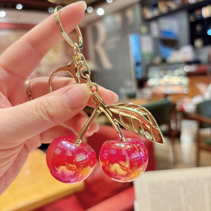 Wholesale Chic Resin Cherry Keychain - Colorful Pink Car Key Accessory MOQ≥2