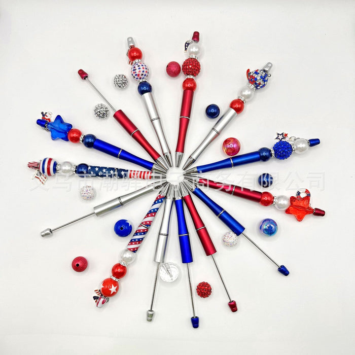Wholesale DIY Beaded Ballpoint patripot Pen Set - 8 Pcs minimum quantity: 2