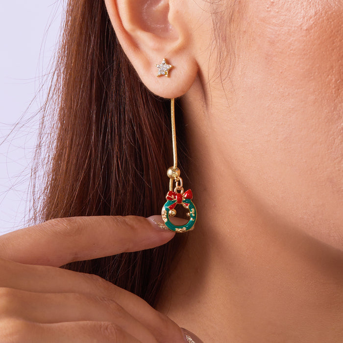 Wholesale Christmas  Christmas Christmas Gift Box Earrings  Cartoon Cute Ear Jewelry