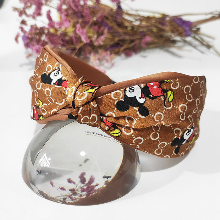Wholesale New women's fabric headband hair accessory cartoon cute and versatile printed ponytail headband