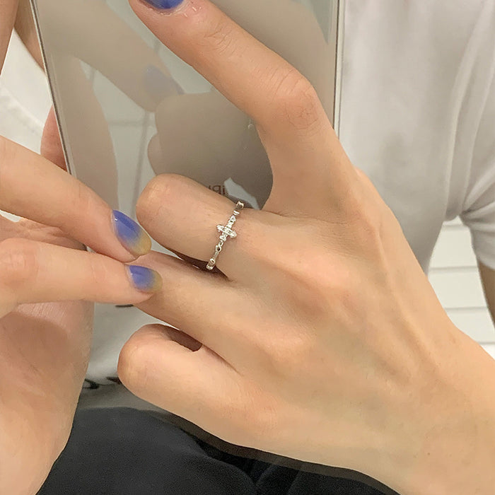 Wholesale open silver ring women's exquisite plain ring index finger ring