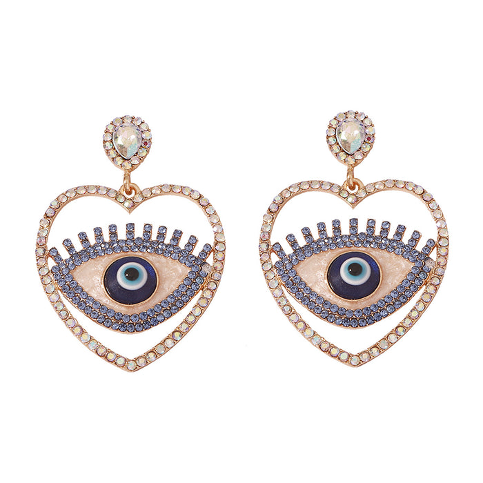 Wholesale Devil's Eye Alloy Diamond Earrings JDC-ES-YueLi016