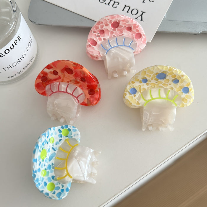Wholesale Cute colorful mushroom hairpin female fashion small fresh bangs grabbing clip niche sweet back of the head hair accessories