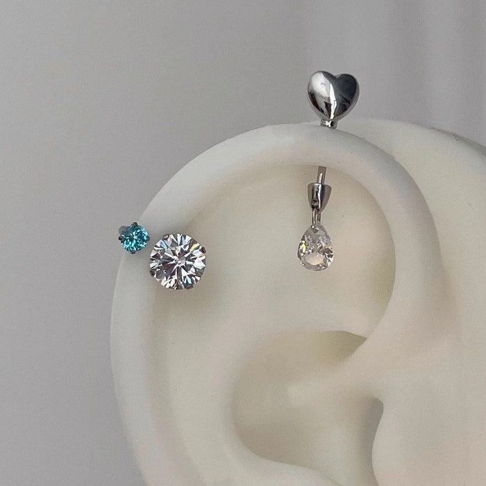 Wholesale Small niche design earrings with heart-shaped water droplet pendant earrings, simple and versatile earrings, exquisite and personalized earrings