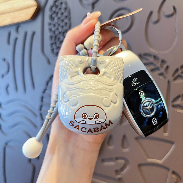 Wholesale Decompression Wooden Fish Cappibala Keychain