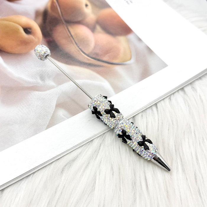 Wholesale Rhinestone Bow Beaded Pen – DIY Creative Ballpoint Pen for Office,  minimum quantity: 2