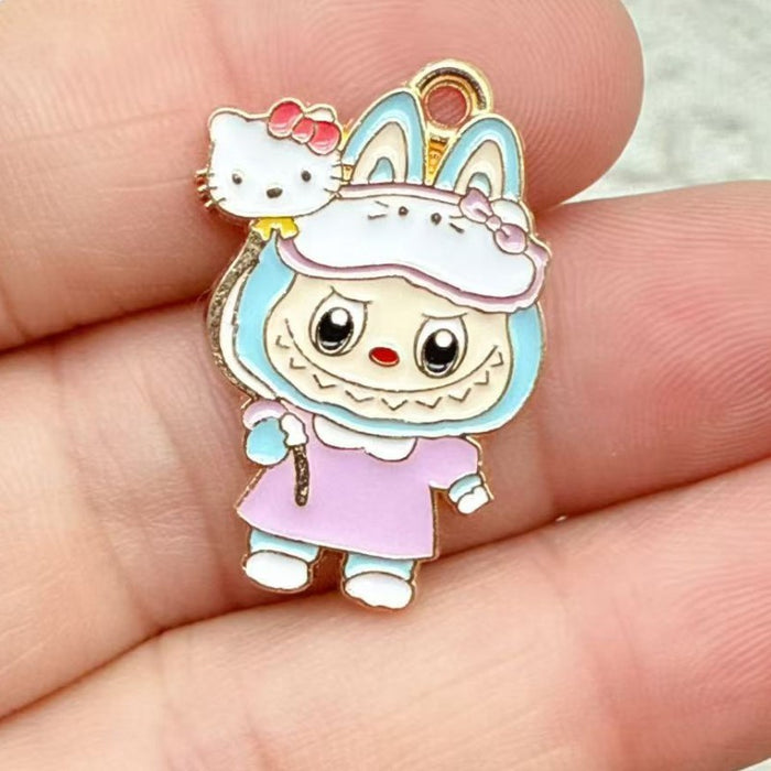 Wholesale 10pcs Anime Alloy Oil Drip DIY Earrings,  Bracelet,  Keychain,  Pendant