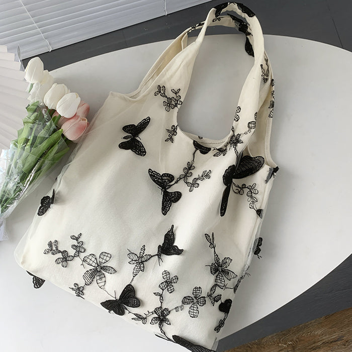 Wholesale Canvas bag lace casual travel bag artistic large capacity versatile shoulder bag