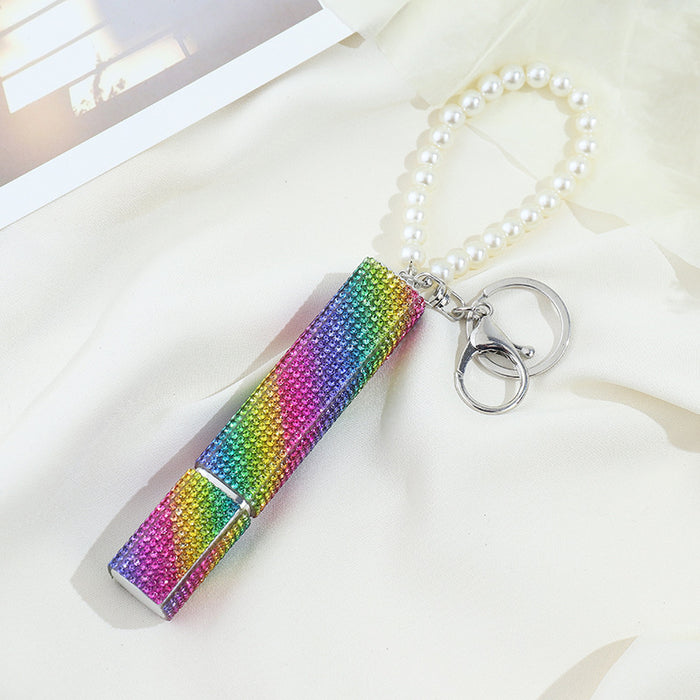 Wholesale Plastic Diamond 10ML Perfume Bottle Keychain JDC-KC-ZY028