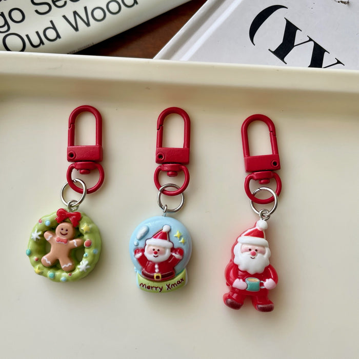 Wholesale Christmas  Resin Keychain Cute Backpack Charm Decorative Accessory