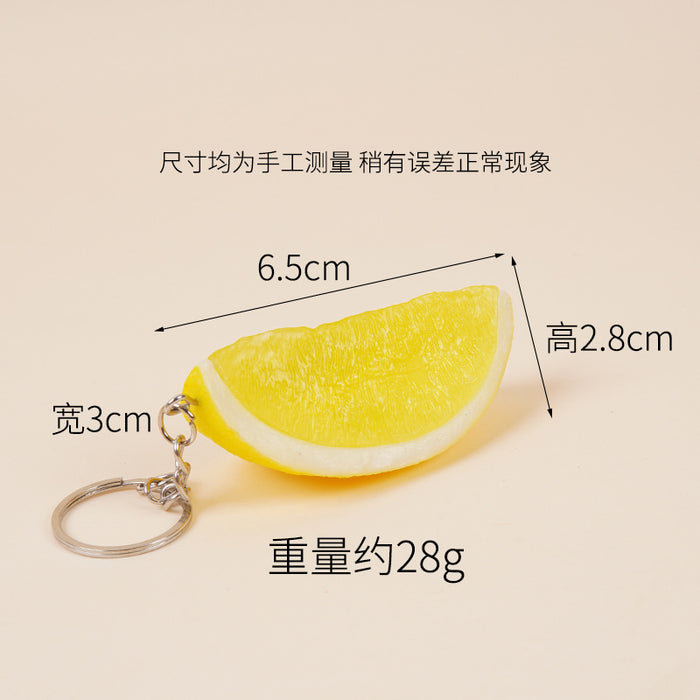 Wholesale Lemon Slice Simulated Fruit PVC Keychain Charm Fashion Bag Accessory MOQ≥2