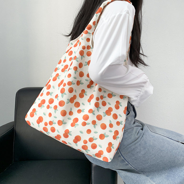 Wholesale Vintage oil painting flower canvas bag, one shoulder hand-held large capacity vest bag