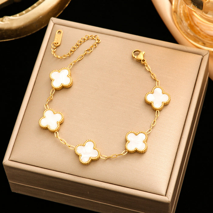 Wholesale  Titanium Steel Bracelet Four-leaf Clover