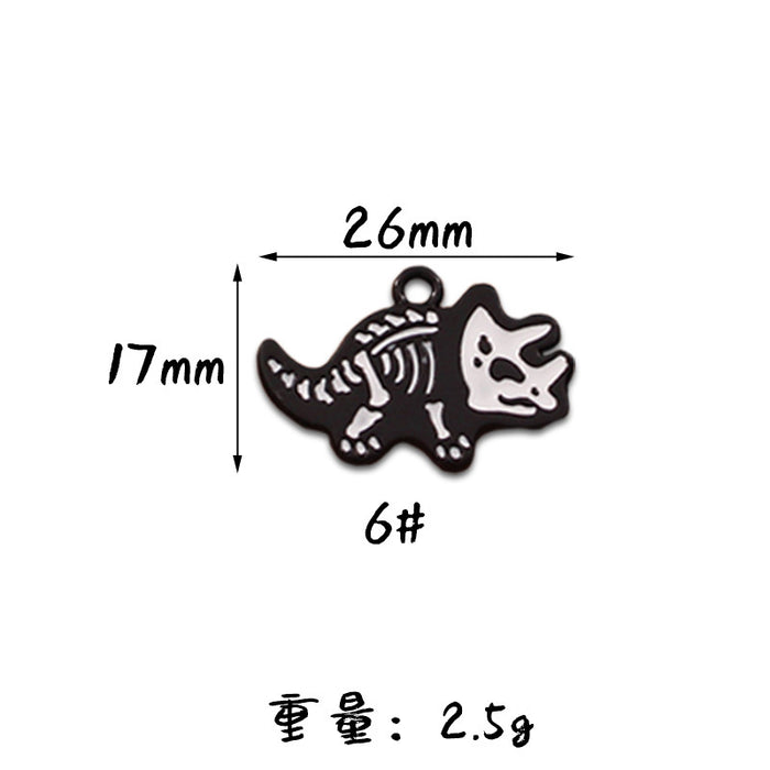 Wholesale 10pcs Cute Big Dinosaur Alloy Oil Drop Pendant Keychain Pendant Accessories