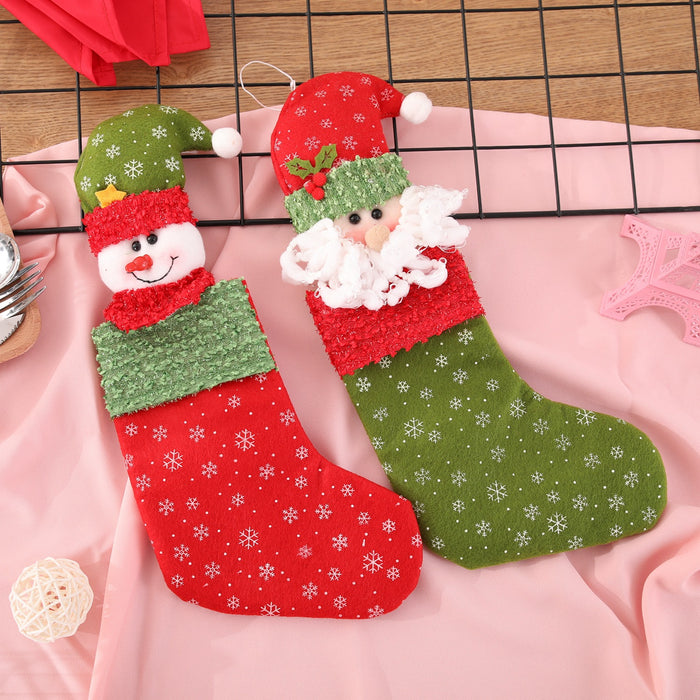 Wholesale Christmas supplies Christmas stockings snowman head socks Christmas scene decoration props