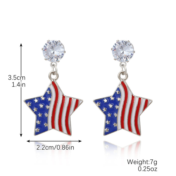 Wholesale Earrings Heart shaped National Flag Earrings National Day Earrings