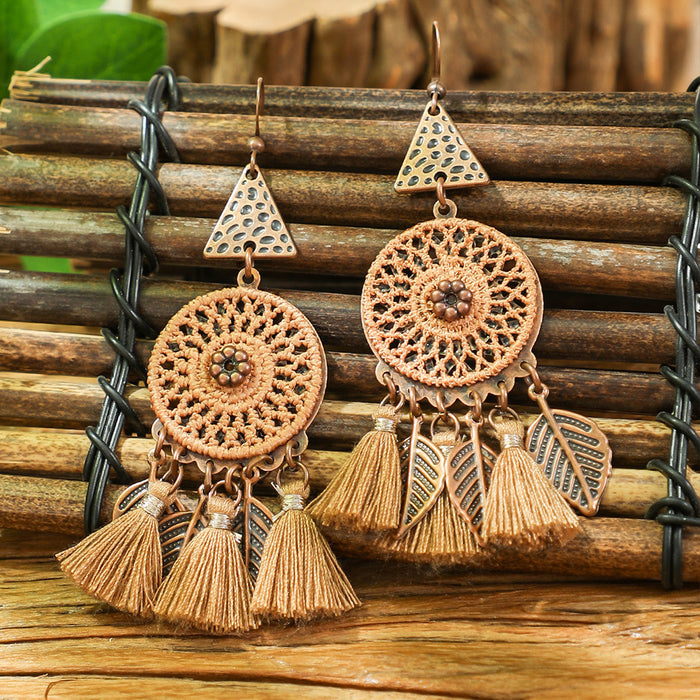 Wholesale Zinc Alloy Bohemian Tassel Earrings - Trendy Fashion Jewelry