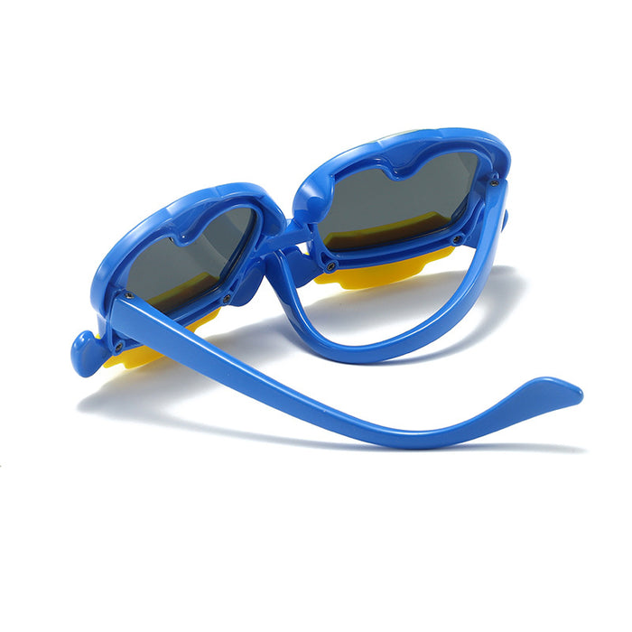 Wholesale Cartoon shaped children's polarized sunglasses, outdoor UV resistant sunshade glasses, silicone glasses